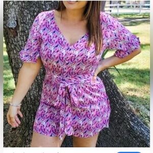 Simply Southern Pink and Purple Paisley Romper